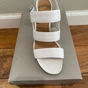 Franco Sarto White strappy sandal heels
